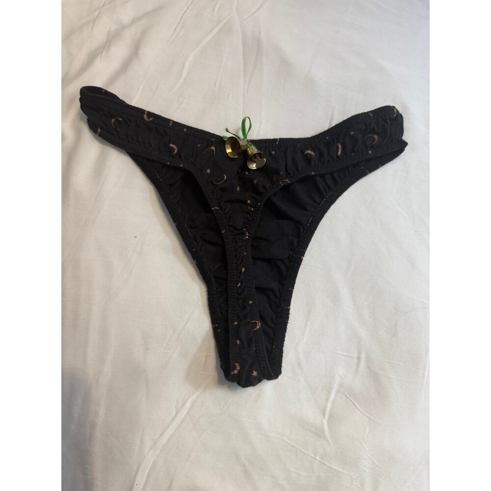 NWOT French Dressing Vintage Thong – Black Moon & Stars – Size M - Picture 2 of 2